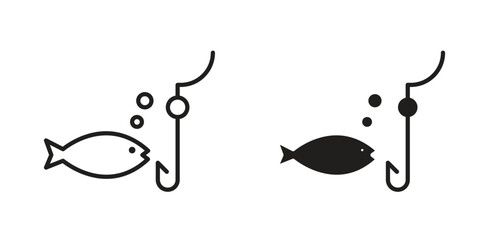 Fishing icon in vector. Logotype