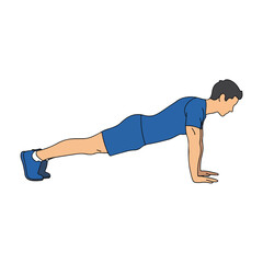 Man performing a plank exercise for core strength