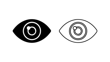 Eye icon with circular element with transparent background