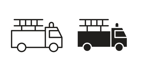 Fire truck icon in vector. Logotype