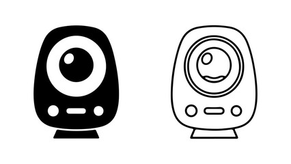 Security camera icons with transparent background