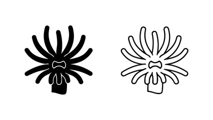 Sea anemone outline with transparent background