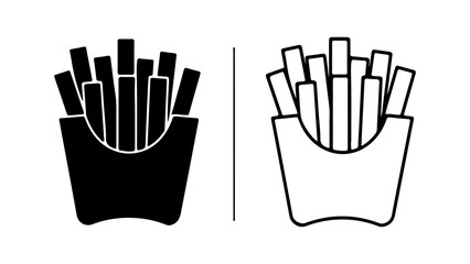 Fototapeta premium French fries in container with transparent background