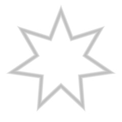 Bright seven-rayed  star of Bethlehem or Christmas Star isolated with transparency. Template for New Year and Christmas projects.