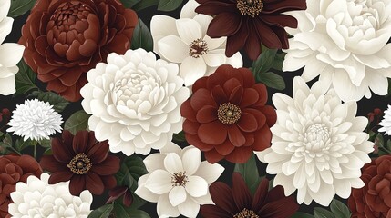 Peony Chrysanthemum Floral Close-up in Pink Orange Tones Elegant Background
