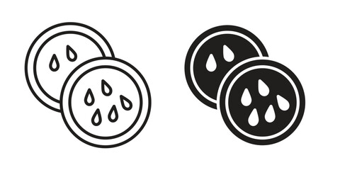 Cucumber slice icon in vector. Logotype