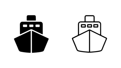 Cargo ship icons with transparent background