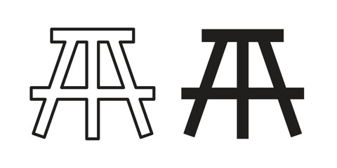 Camping table icon in vector. Logotype