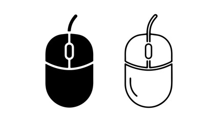 Computer mouse icon with transparent background