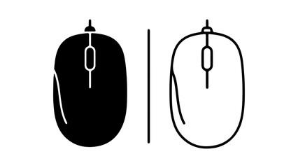Computer mouse icon with transparent background