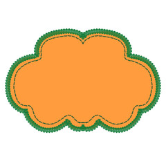 Frame Christmas illustration of an abstract speech bubble with knit frame 