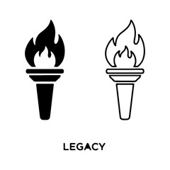 Torch icon set with transparent background