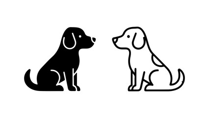 Two dog silhouettes with transparent background