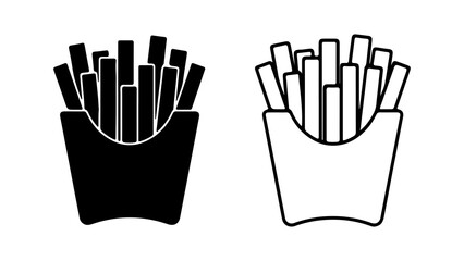 Fototapeta premium French fries in paper container with transparent background