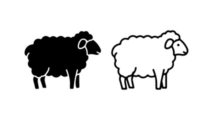 Black and white sheep with transparent background