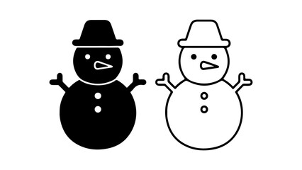 Snowman icon set with transparent background