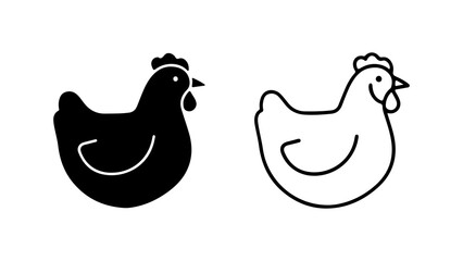 Chicken icon set with transparent background