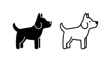 Dog icon set with transparent background