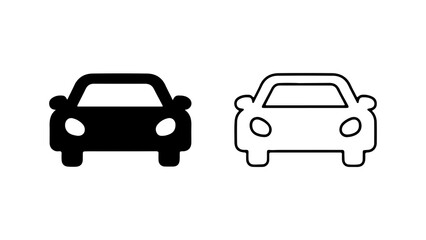 Car icons set with transparent background