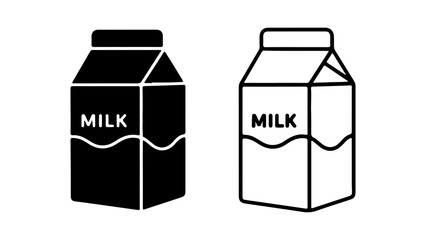Milk carton icons with transparent background