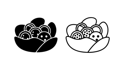 Olive salad bowl with transparent background