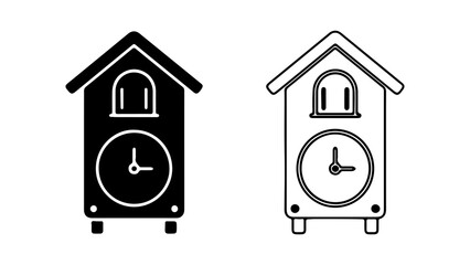 Antique clock icon with transparent background