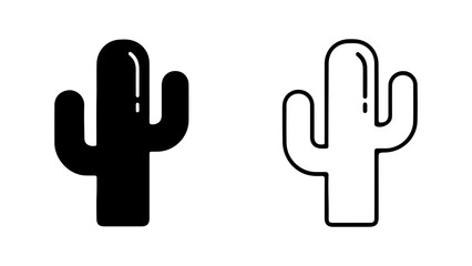 Fototapeta premium Cactus outline with transparent background