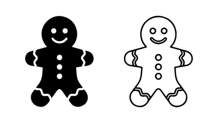 Gingerbread man icon with transparent background