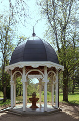 Pavilion over curative spring in one of the Great Spa Towns of Europe (Pramen Alexandra, Mariánské Lázně, Czech Republic)