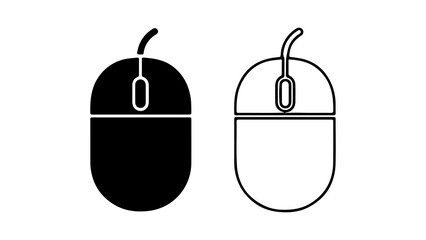 Computer mouse icon with transparent background