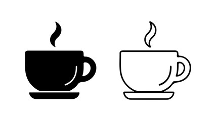 Hot cup of coffee with transparent background