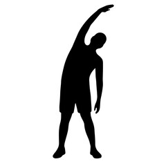 black and white vector silhouette of gym person