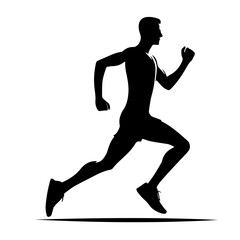 black and white vector silhouette of gym person
