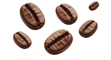 Close-up of Roasted Coffee Beans on Black Background