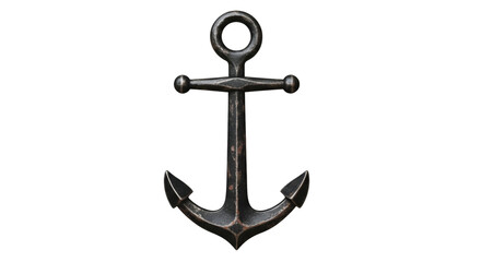 Vintage Metal Anchor Isolated on Black Background