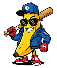 Whimsical Baseball Ice Cream Cone A Colorful and Playful Take on America's Favorite Pastime Illustration