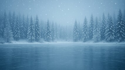 Serene snowy forest landscape wallpaper for desktop