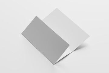 A4 Trifold Brochure White Blank 3D Rendering Mockup