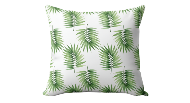 Tropical Palm Leaf Pattern Pillow