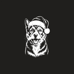 Christmas dog logo