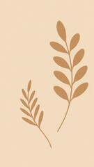 Fototapeta premium Minimalist botanical beige elegance mobile wallpaper