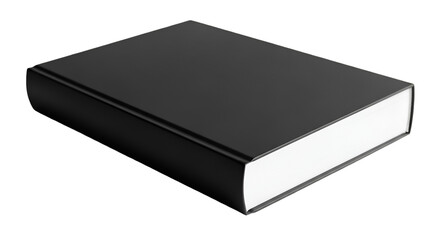 A Closed Black Hardcover Book on a Black Background