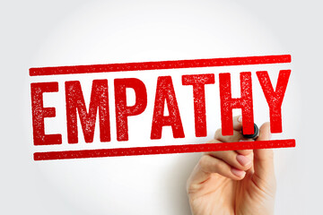 Empathy - the ability to understand and share the feelings of another, text stamp concept background