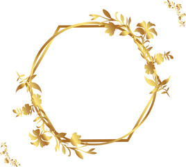 Flowers hexagon circle