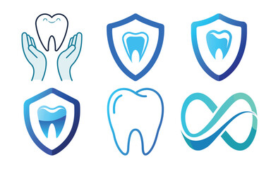 dental logo. set of dental logo. teeth logo icon.