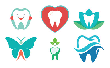 dental logo icon. set of teeth icons