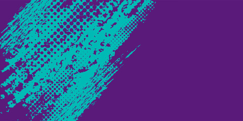 Abstract Sports Background with Blue and Purple Brush Texture and Halftone Effect. Grunge Background modern