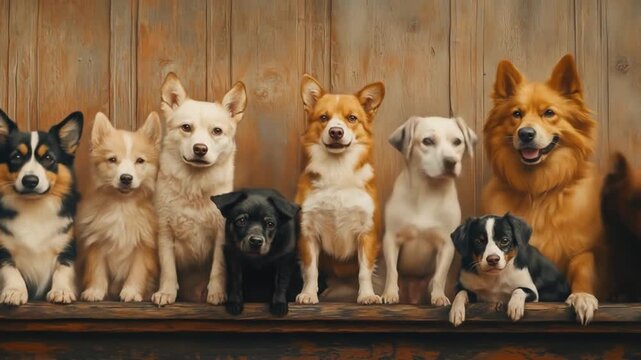 Canine Chorus A Row of Dogs