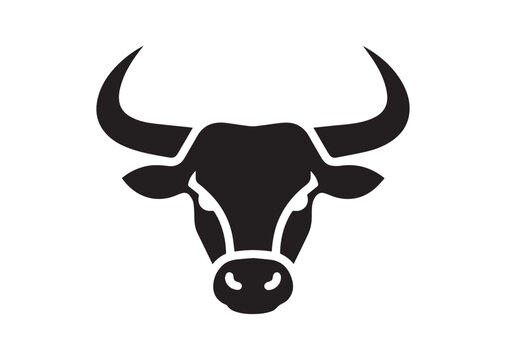 Bull Head icon, Bull Head solid vector