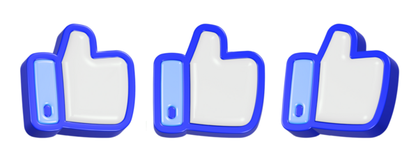 3d rendering design of thumb up symbol icon for like